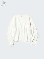3D Knit Cotton Crew Neck
                                          Volume Sleeve Sweater