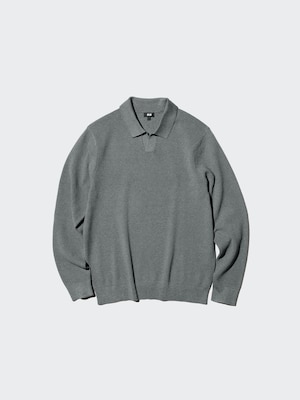 Washable Milano Ribbed Skipper Polo Sweater