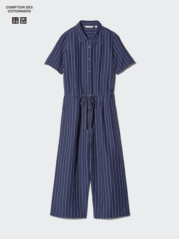 Linen Blend Jumpsuit | Stripe