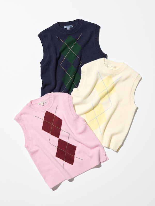 ウールカシミヤクルーネックベスト