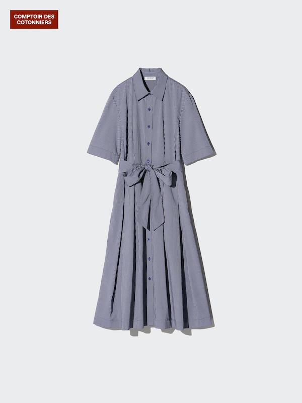 ストライプシャツワンピース