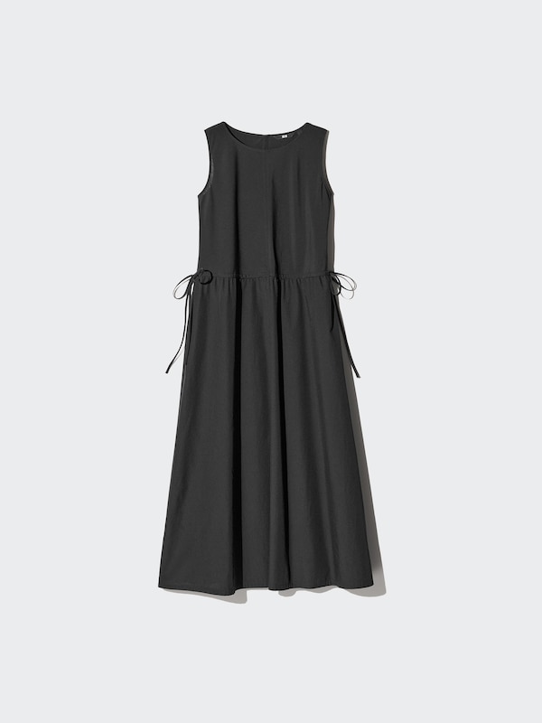 ウエストギャザーワンピース/ノースリーブ/ストライプ