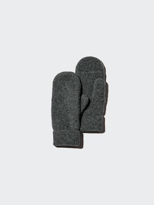 HEATTECH Lined Mittens Souffle Yarn