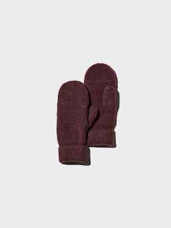 HEATTECH Lined Mittens Souffle Yarn