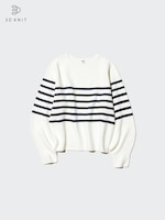 3D Knit Cotton Crew Neck
                                          Volume Sleeve Sweater