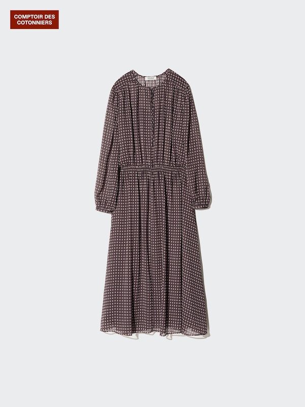 シフォンプリントワンピース
