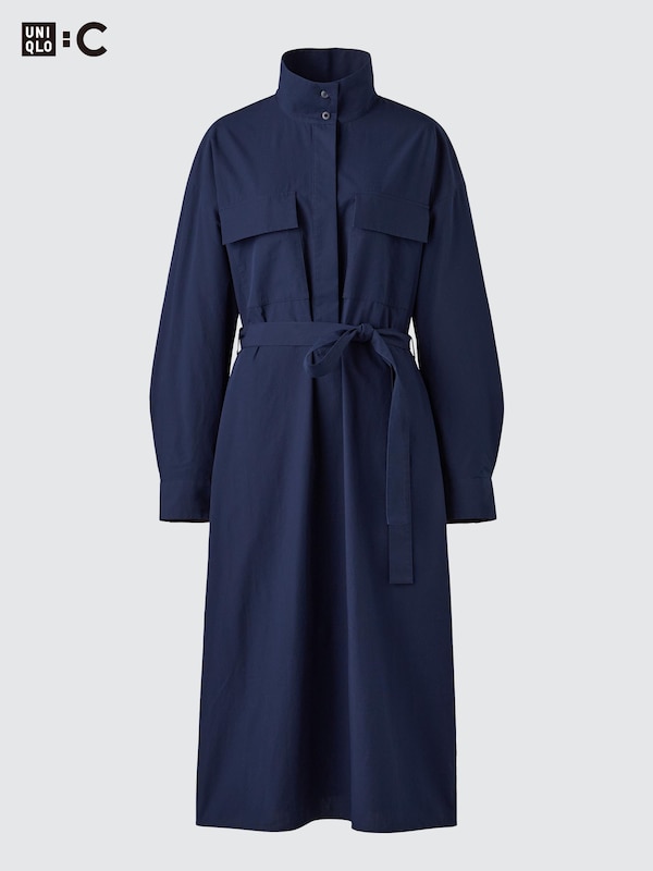 Cotton Stand Collar Dress