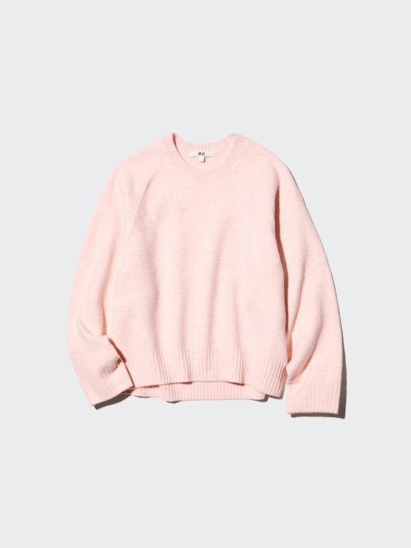 Light Souffle Yarn Crew Neck Sweater