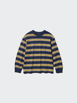 KIDS T-Shirt Katun Kerah Bulat Lengan Panjang (Garis)
