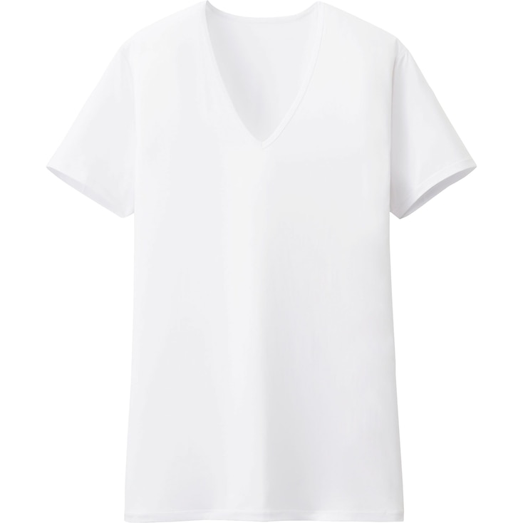 UNIQLO Men AIRism Micro Mesh V Neck Short Sleeved T-Shirt