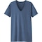 Men Airism V-Neck T-Shirt (Short Sleeve), Blue, Small