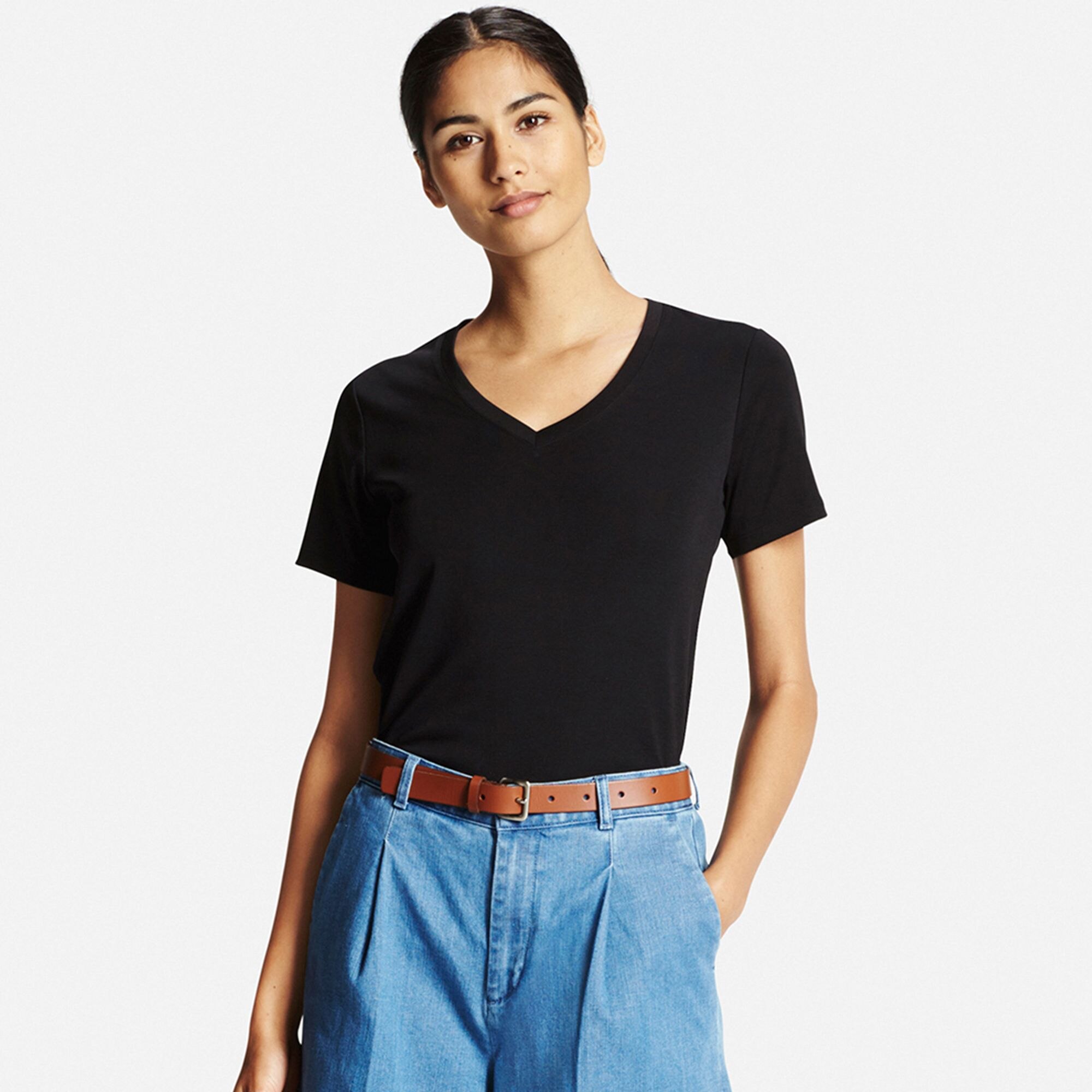 Women's Supima® Cotton V-Neck T-Shirt | UNIQLO US