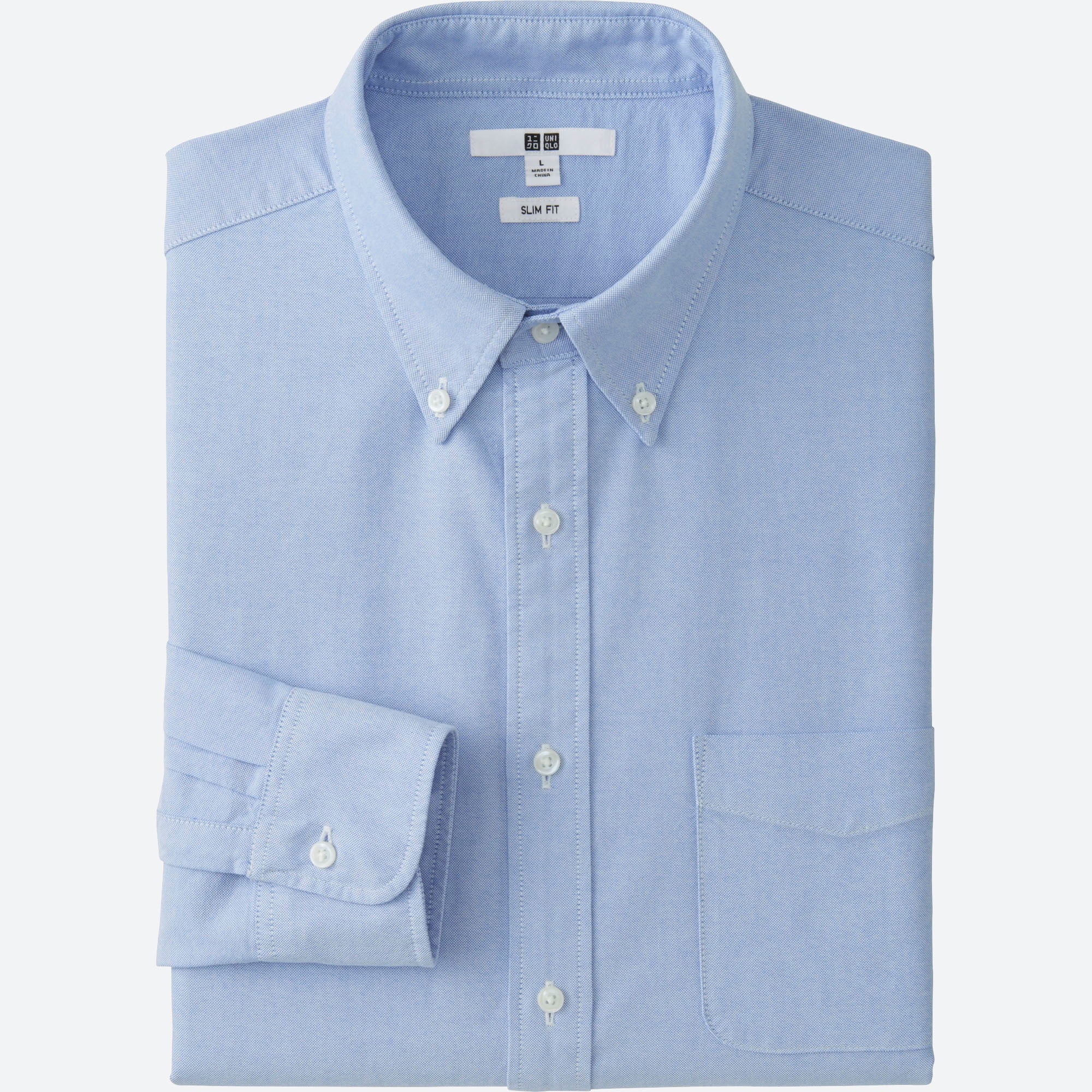 Men Oxford Slim-Fit Long Sleeve Shirt 