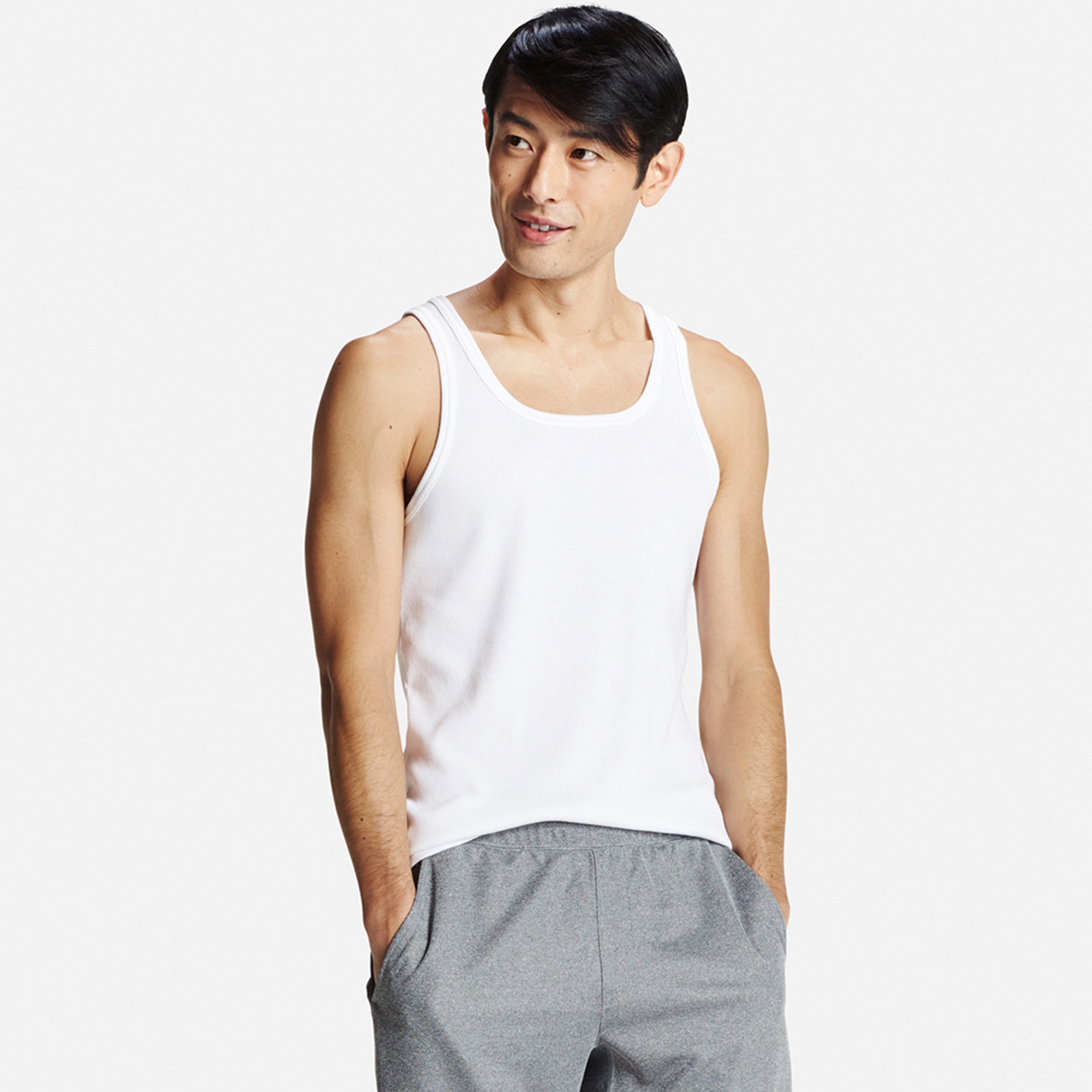 Men DRY Colored Rib Tank Top | UNIQLO US