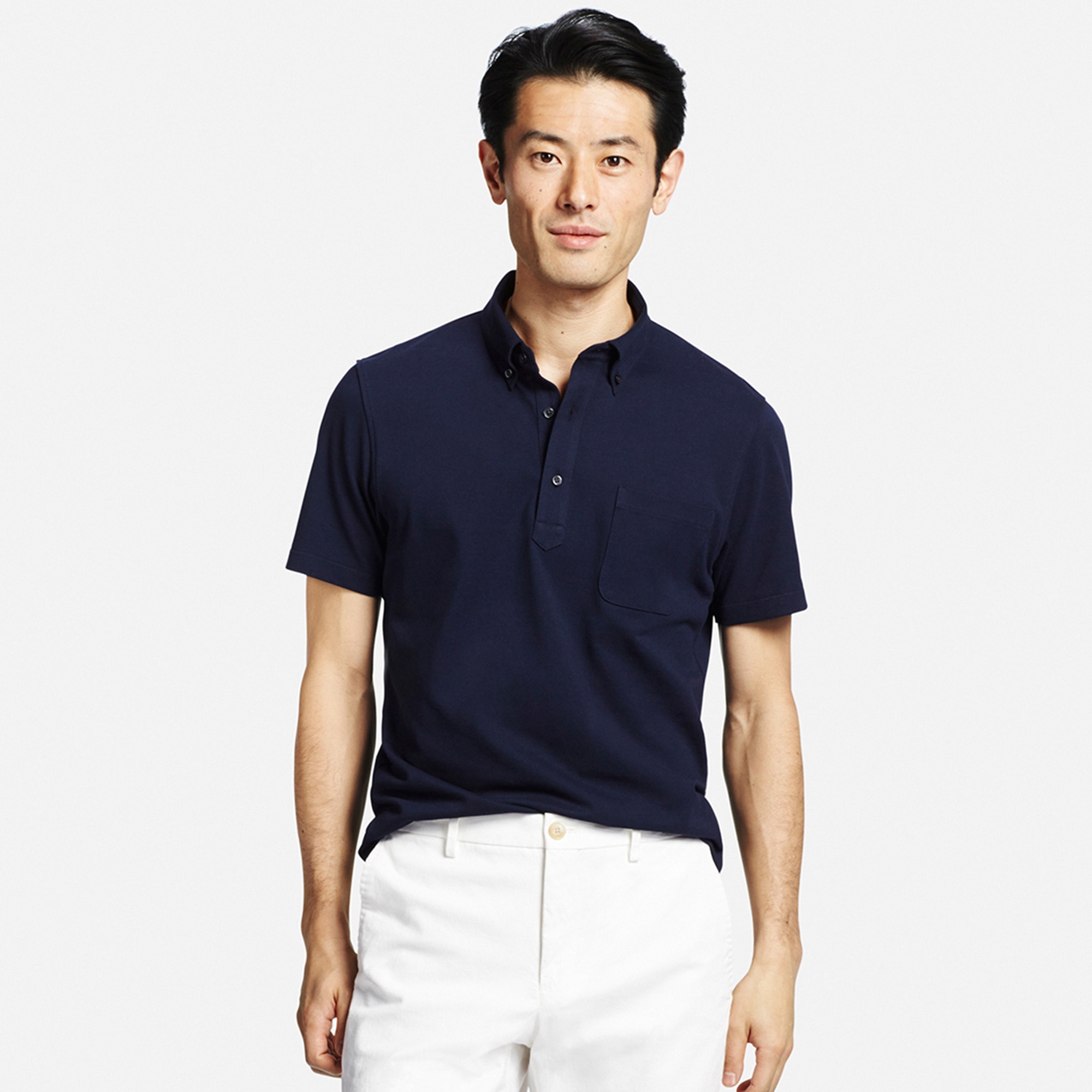 button down collar polo