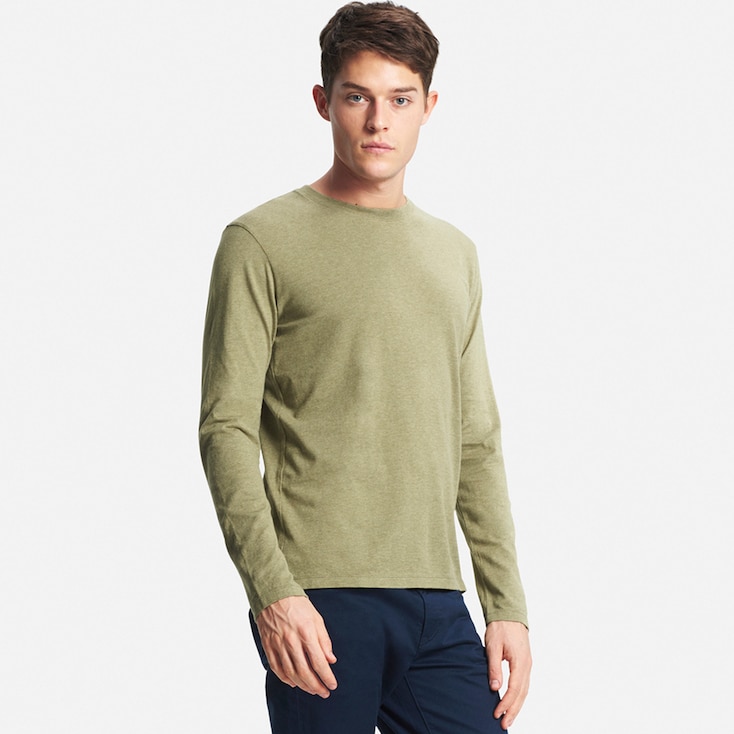 Men's Supima® Cotton Long Sleeve Crew Neck T-Shirt | UNIQLO US