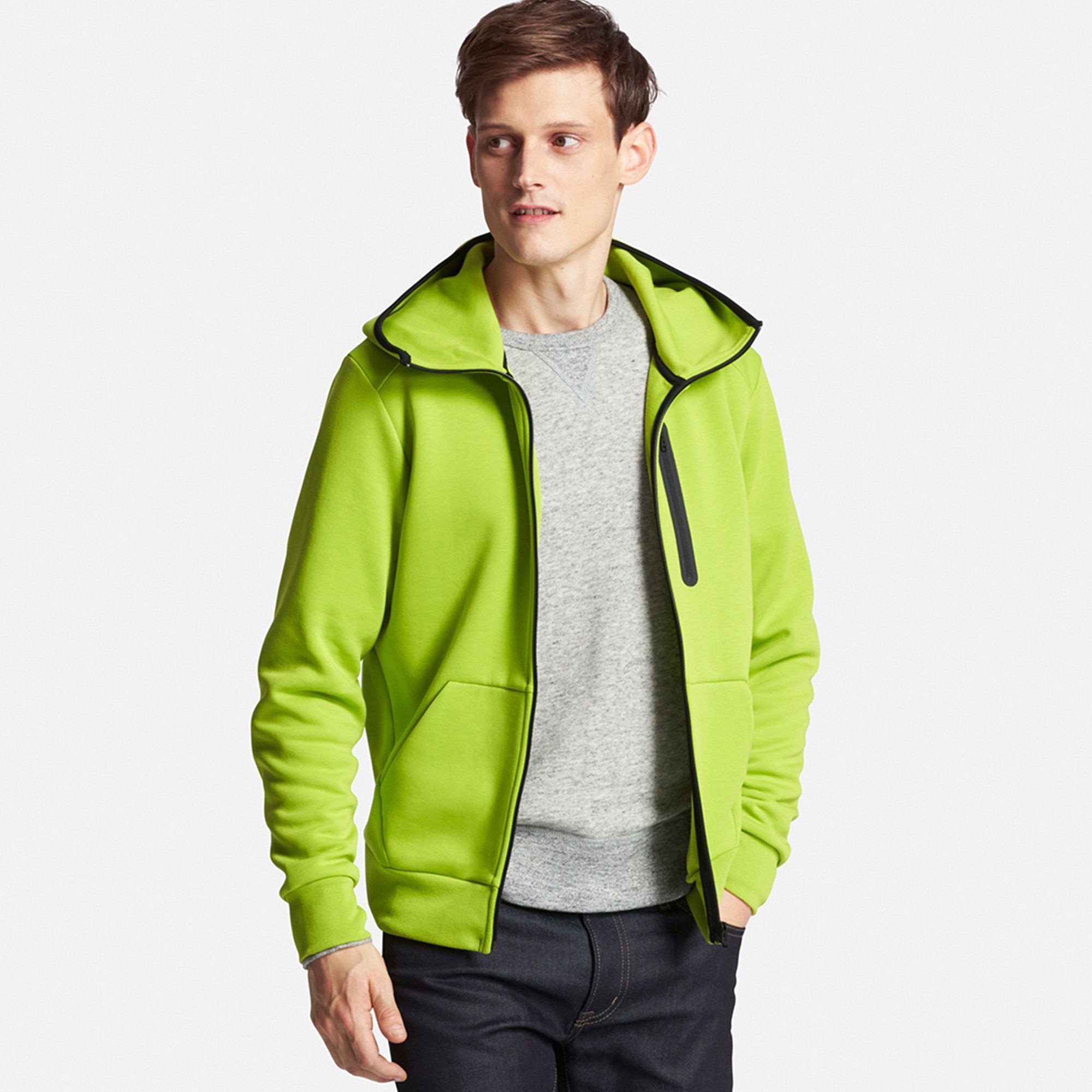 dry stretch sweat full zip hoodie uniqlo