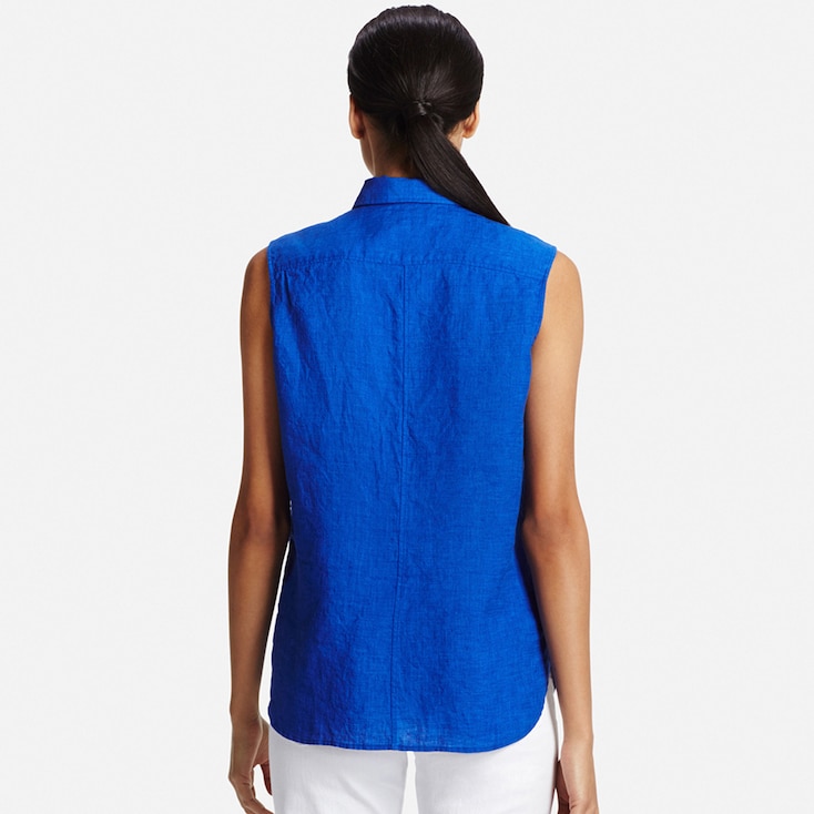 Women Premium Linen Sleeveless Shirt | UNIQLO US