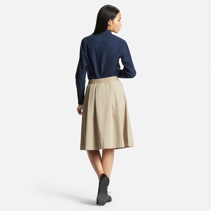 uniqlo green pleated skirt
