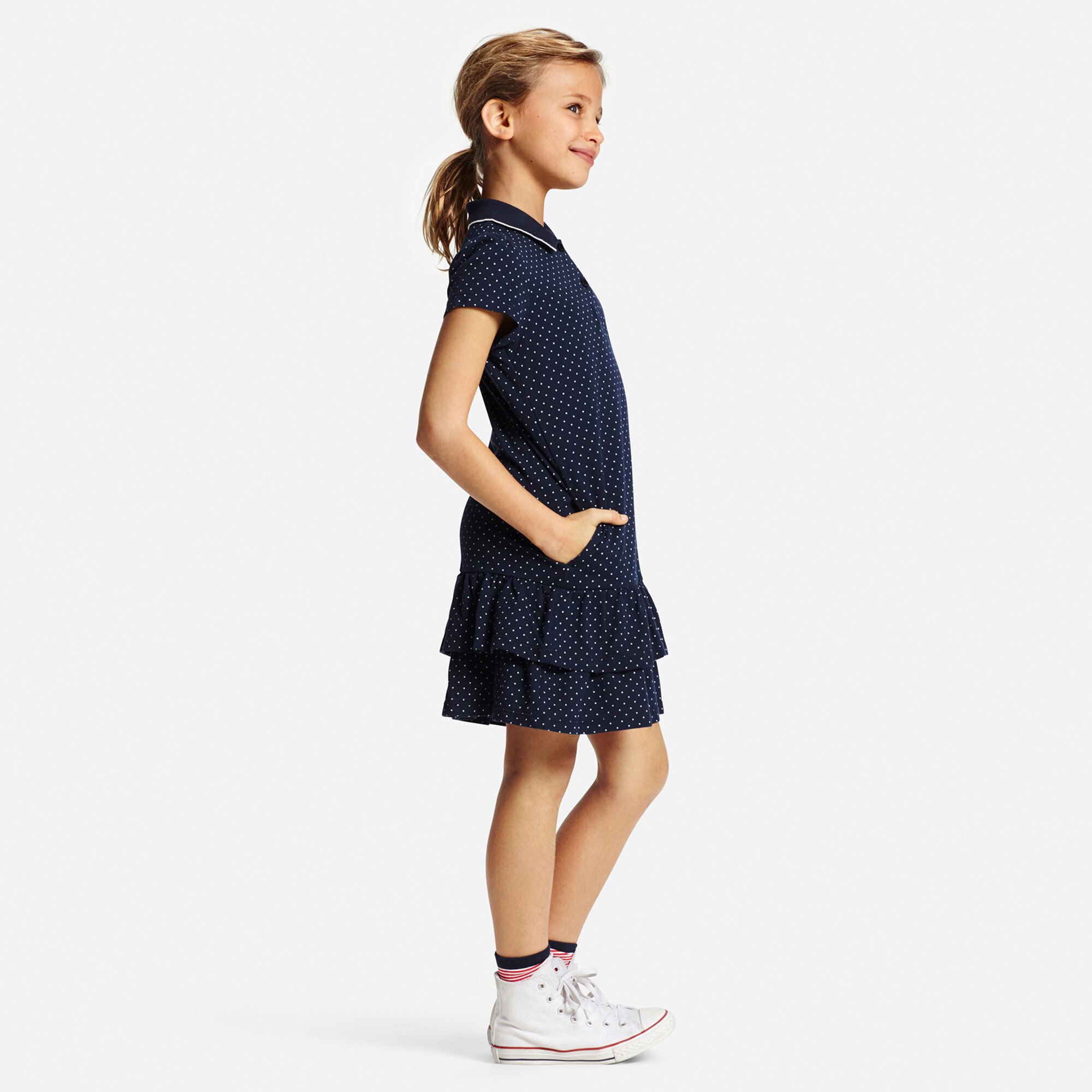 girls red polo dress