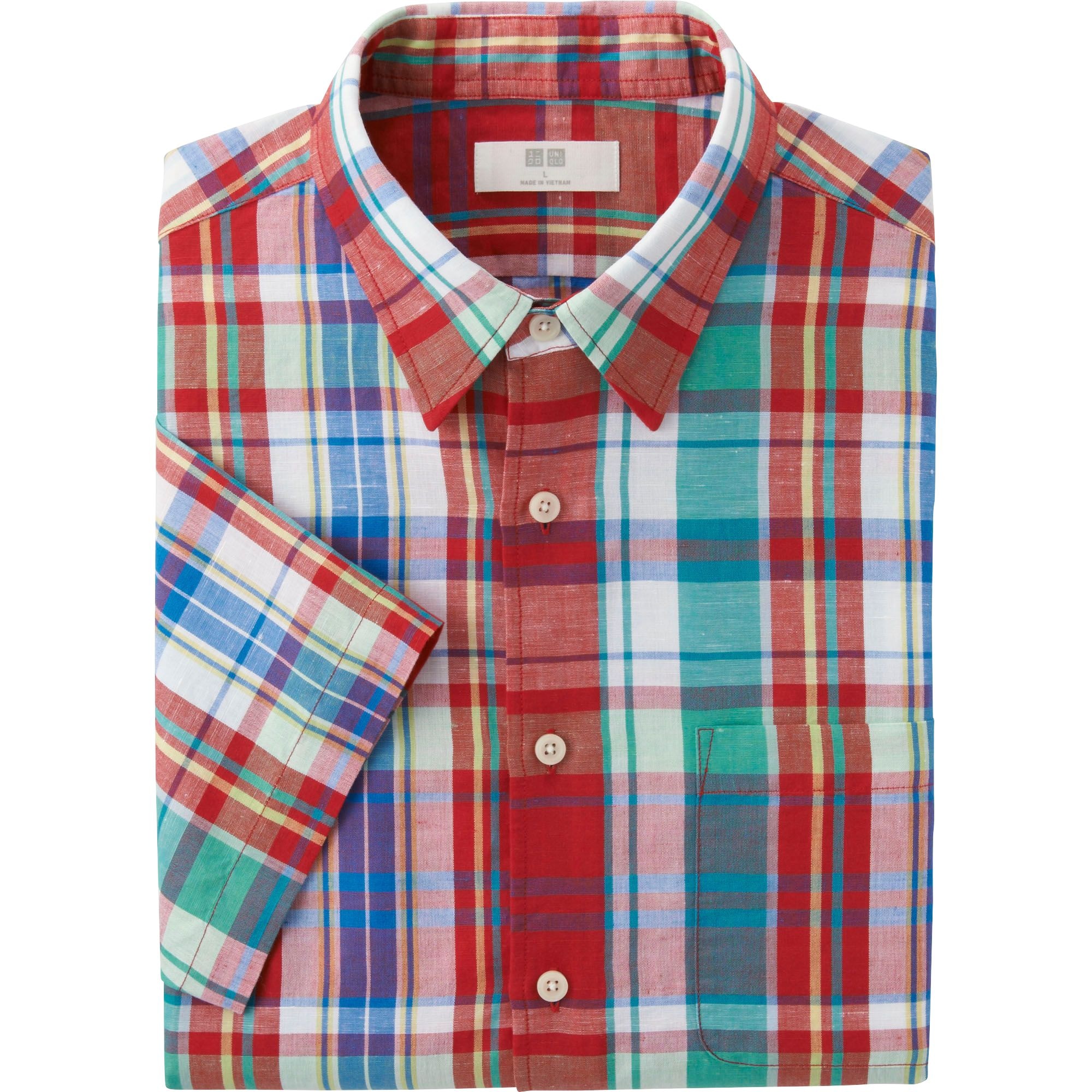 Men Linen Cotton Plaid Shirt | UNIQLO US
