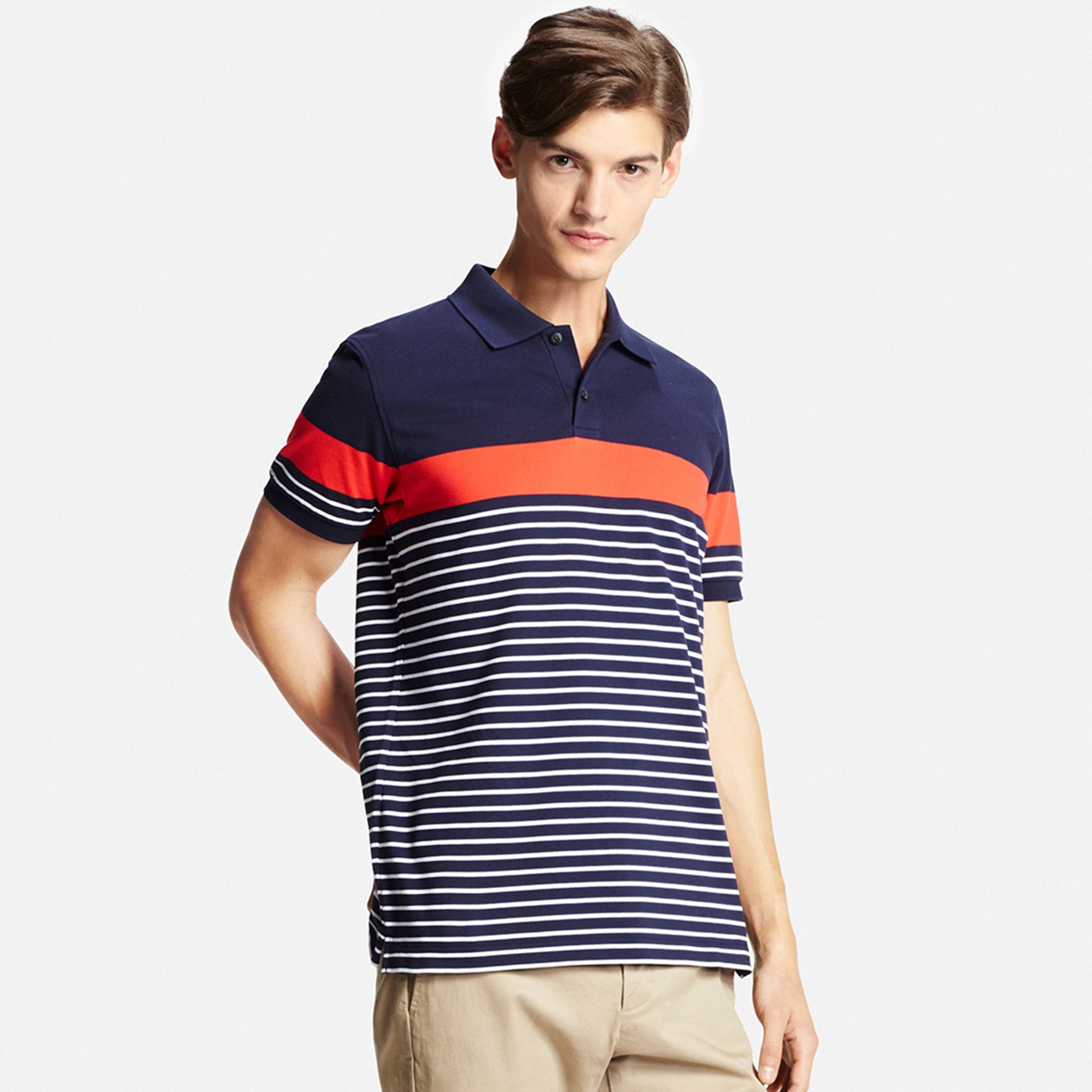 striped polo shirt for men