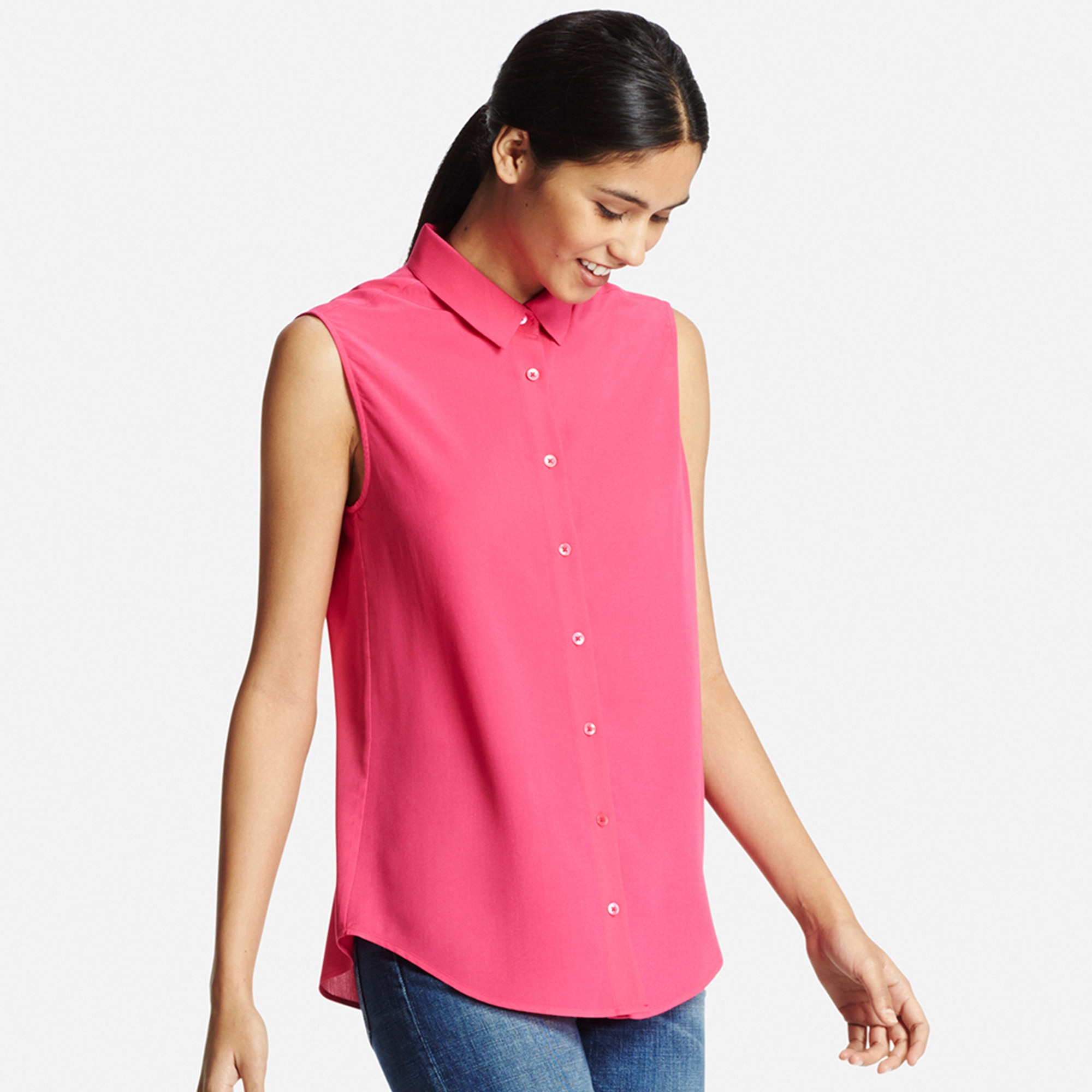 Women Collared Sleeveless Blouse Uniqlo Us