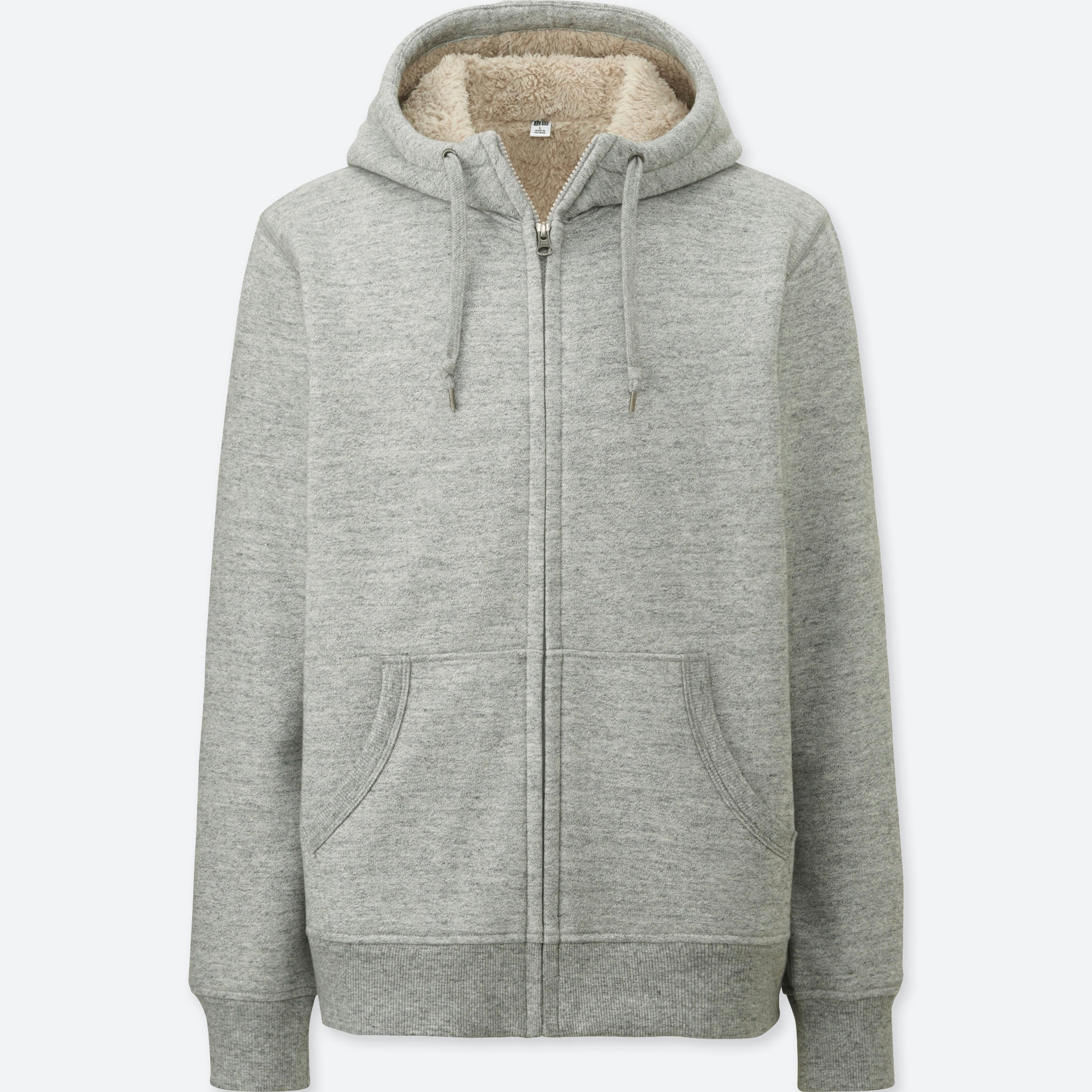 pile lined sweat full zip hoodie