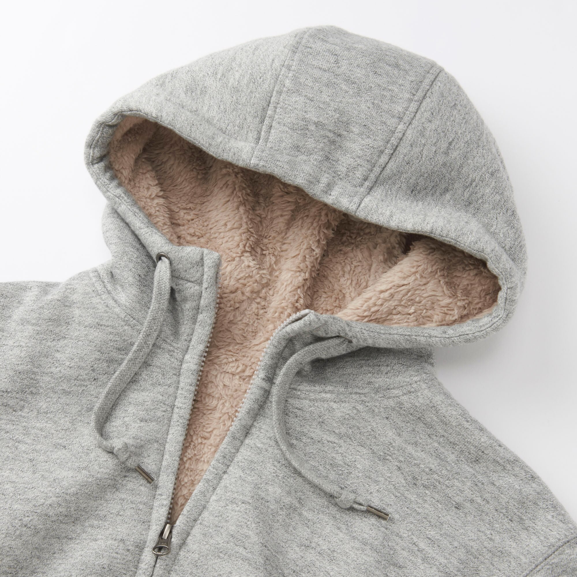 pile lined sweat full zip hoodie