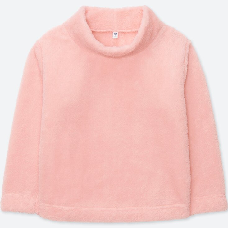 Uniqlo Girls Fluffy Fleece Long Sleeve High Neck T Shirt Stylehint