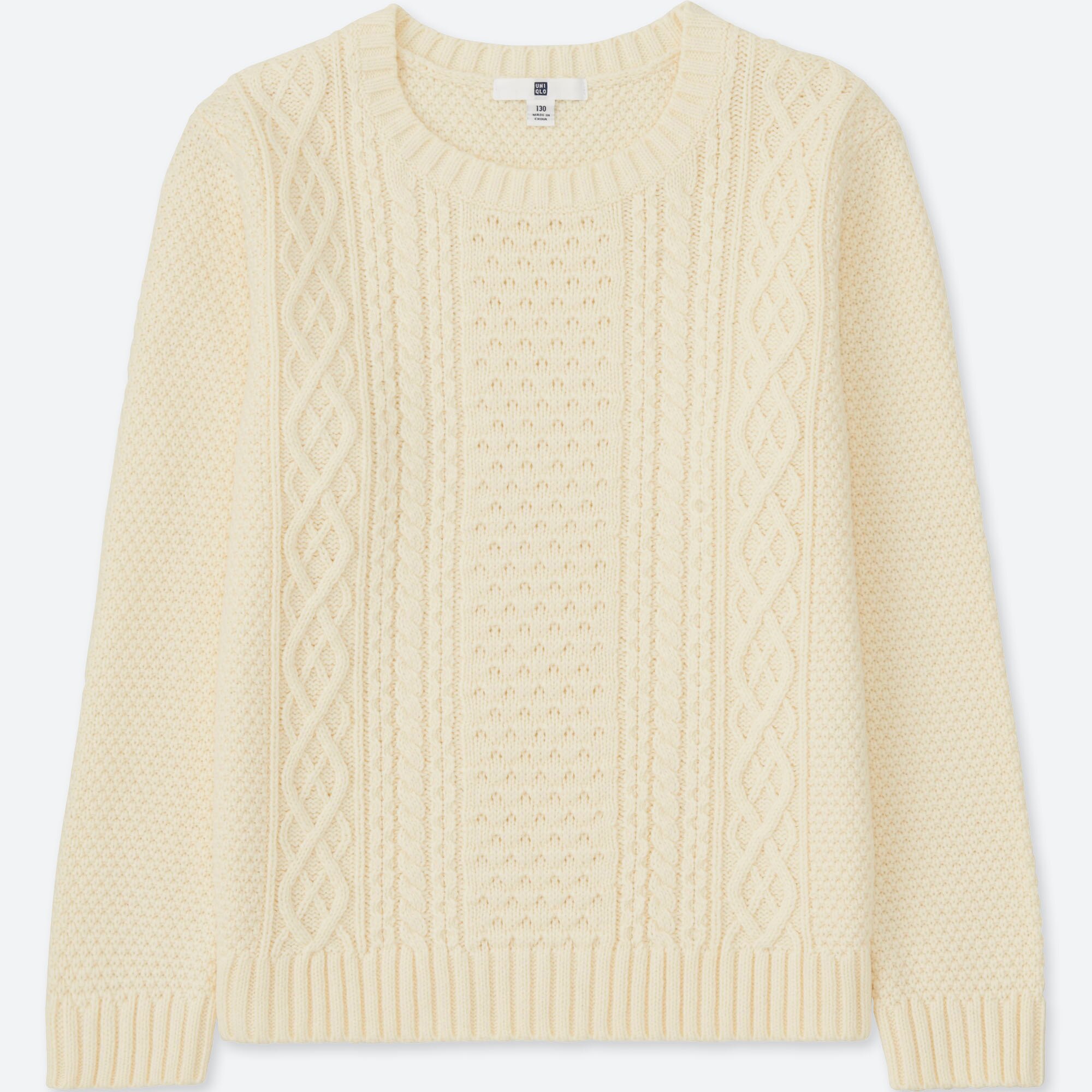 UNIQLO MEN CABLE KNIT CREW NECK JUMPER 