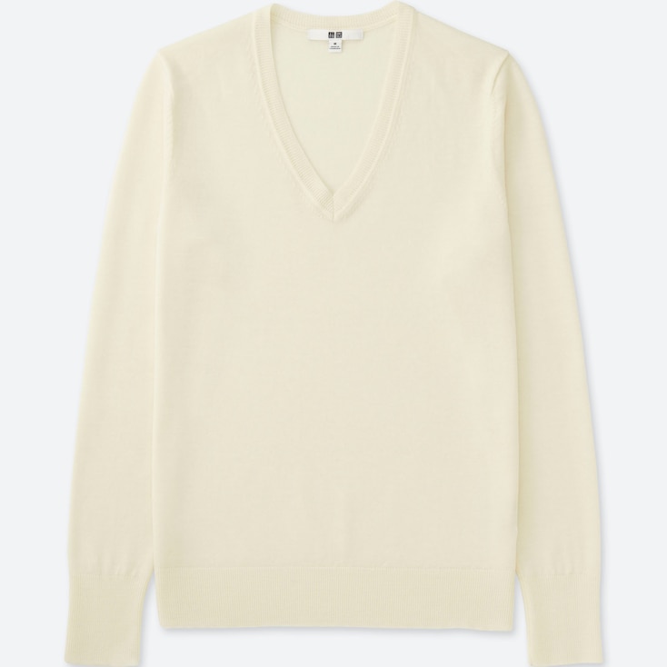 Women Extra Fine Merino Wool V-Neck Sweater | UNIQLO US