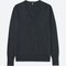 Women Extra Fine Merino Wool V-Neck Sweater, Dark Gray, Small