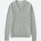 Women Cashmere V-Neck Sweater, Light Gray, Small