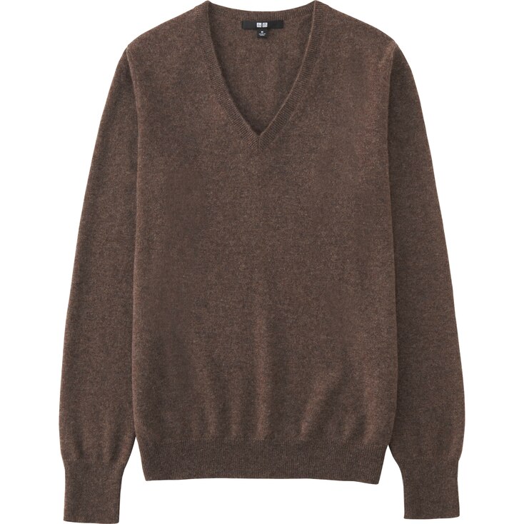 UNIQLO MEN CASHMERE V NECK LONG SLEEVED JUMPER StyleHint