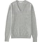 Women Cashmere V-Neck Sweater, Light Gray, Small