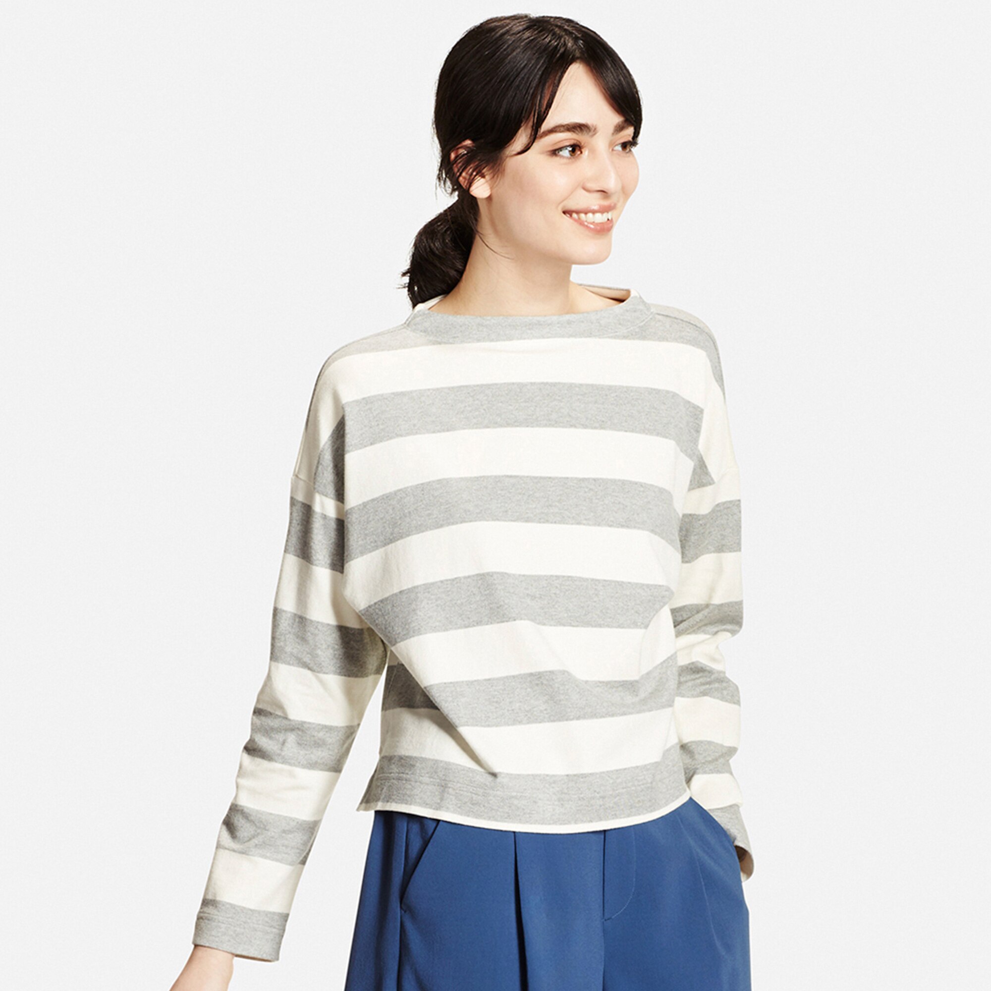 Download Women Striped Long Sleeve Mock Neck T-Shirt | UNIQLO US