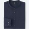 men efc broadcloth stand collar long sleeve shirt uniqlo us efc chart 16 17