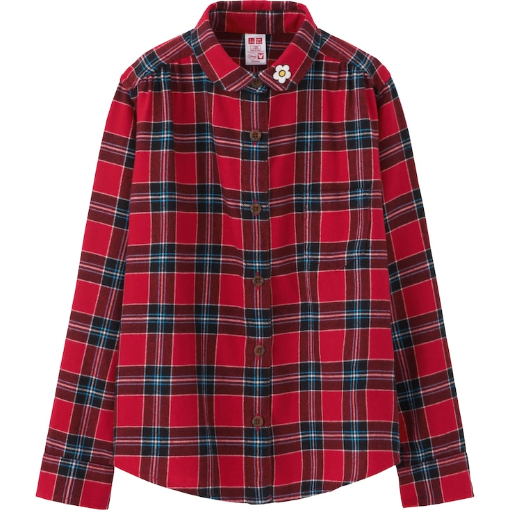 Uniqlo Women Flannel Check Long Sleeve Shirt Stylehint