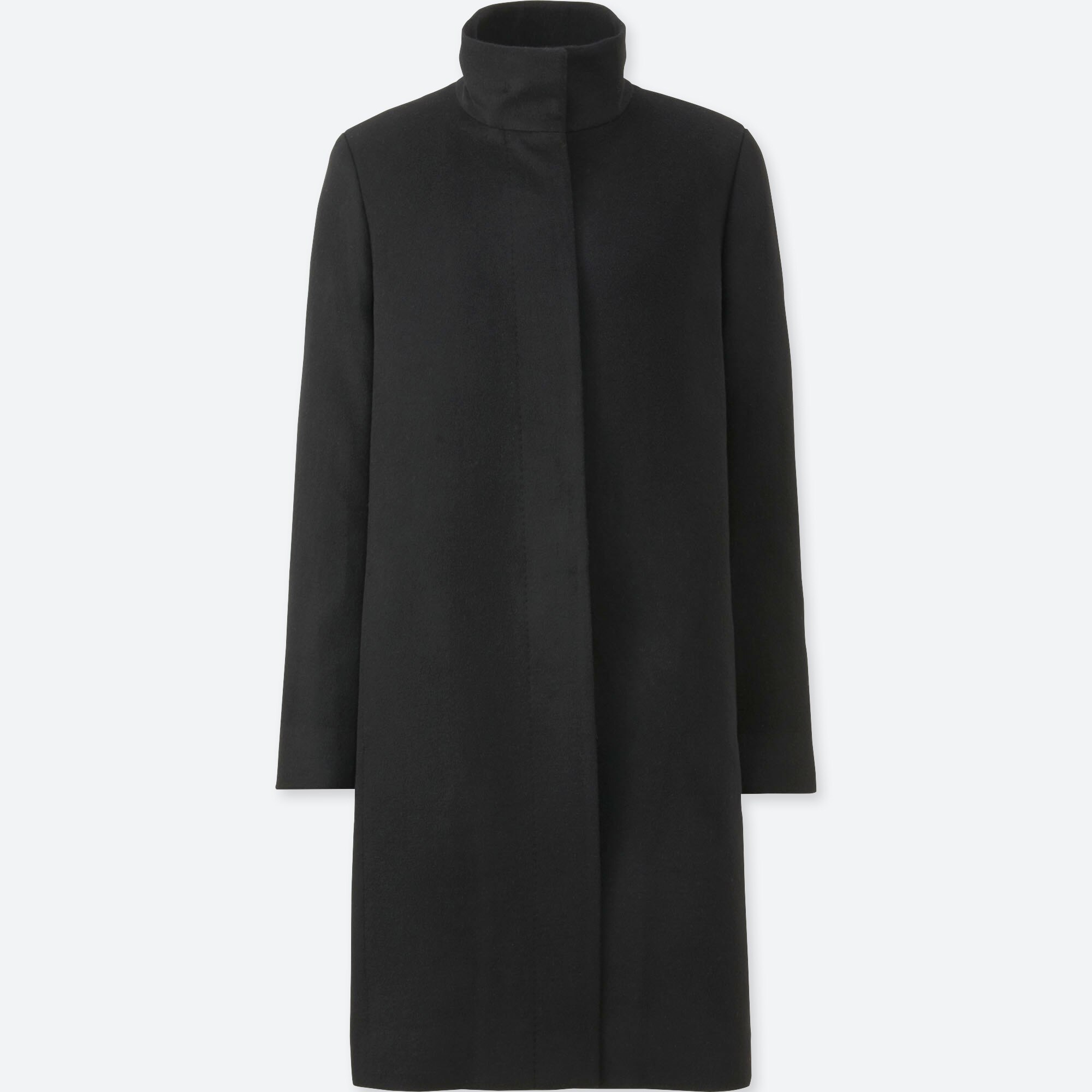 stand collar wool coat womens