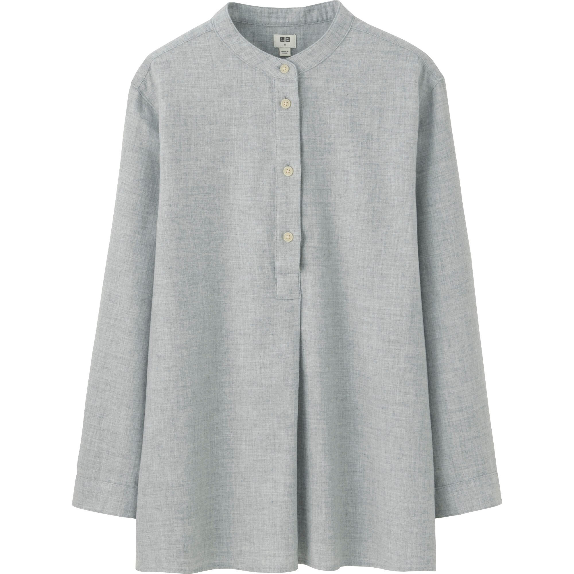WOMEN FLANNEL STAND COLLAR LONG SLEEVE SHIRT | UNIQLO US