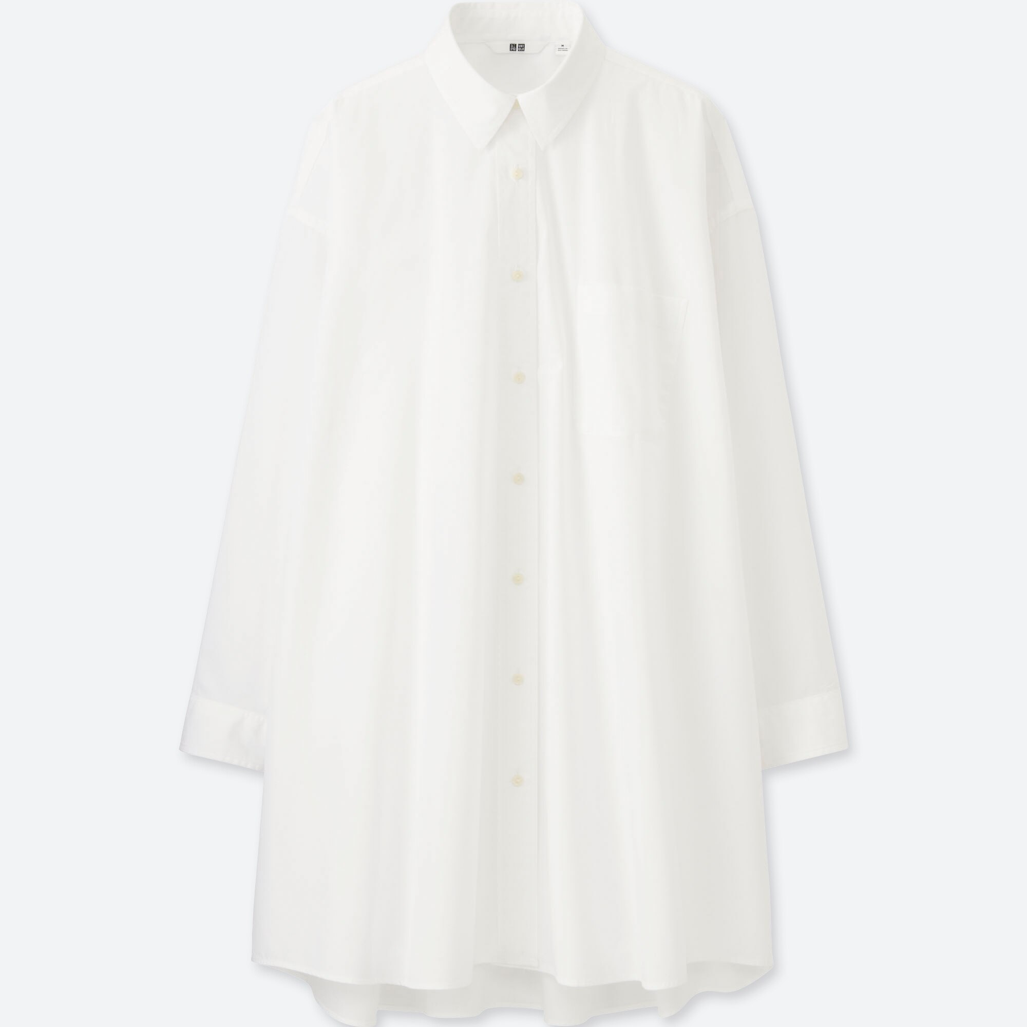 Women Extra Fine Cotton Oversized Long Sleeve Long Shirt Uniqlo Us