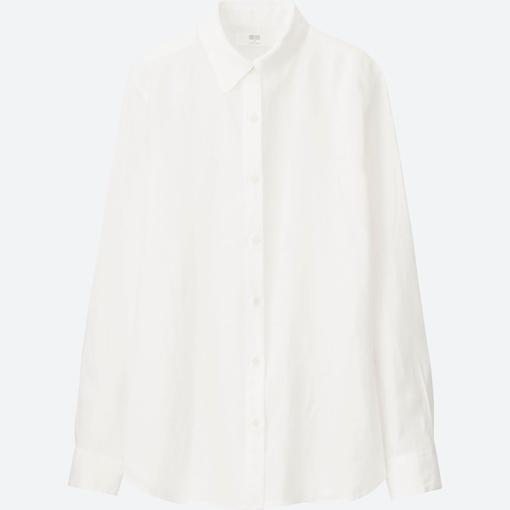 WOMEN PREMIUM LINEN LONGSLEEVE SHIRT UNIQLO US