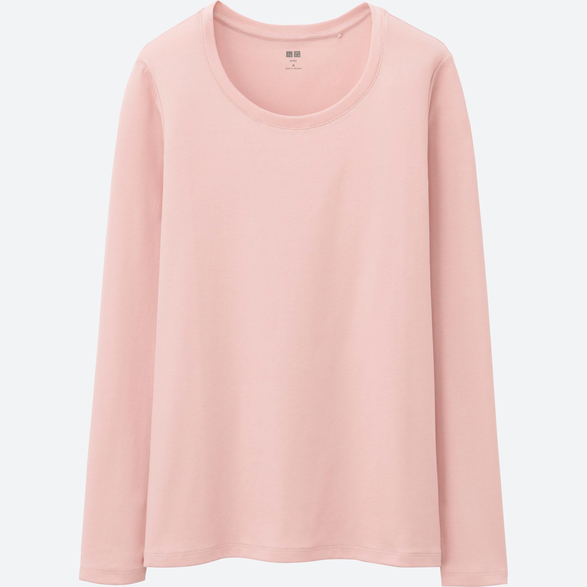 Women Supima Cotton Crew Neck Long Sleeve T Shirt Uniqlo Uk 6151