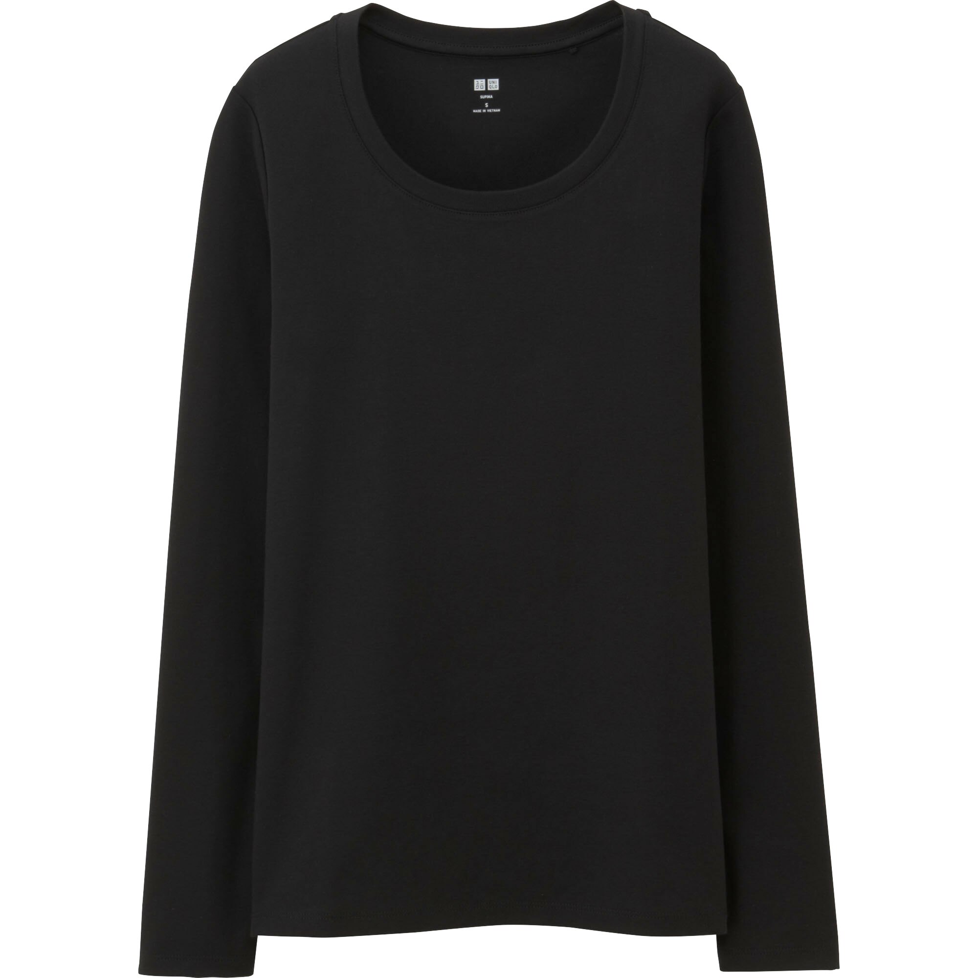 WOMEN Supima® COTTON CREWNECK LONG SLEEVE TSHIRT UNIQLO US