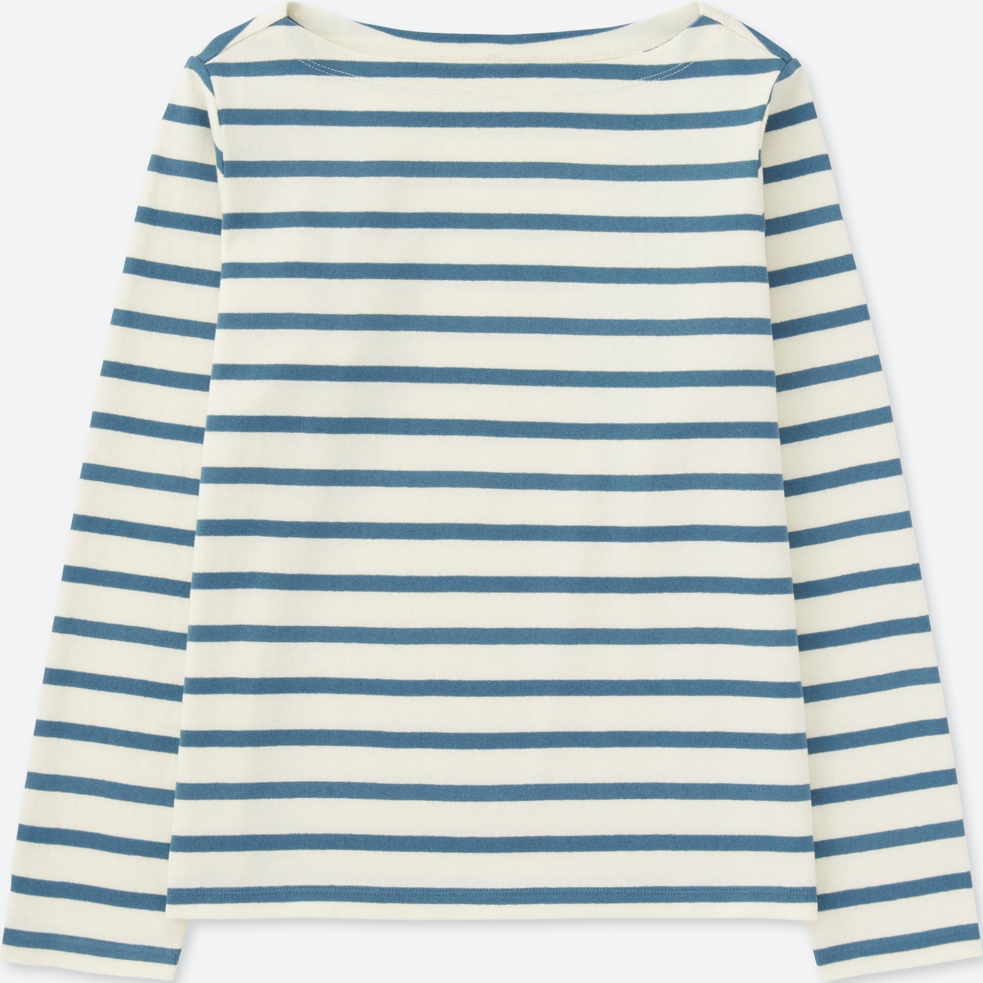 WOMEN Striped Boat Neck Long Sleeve T-Shirt