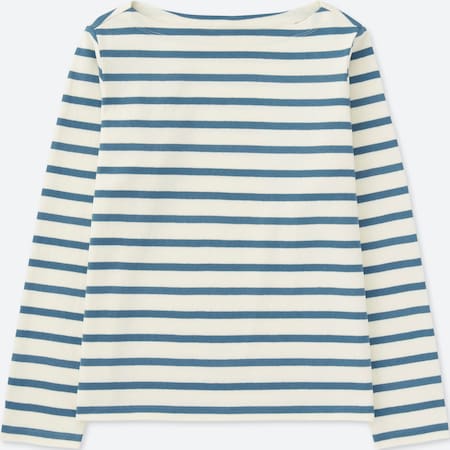 WOMEN Striped Boat Neck Long Sleeve T-Shirt | UNIQLO UK