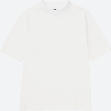 WOMEN Slub High Neck Short Sleeve T-Shirt | UNIQLO