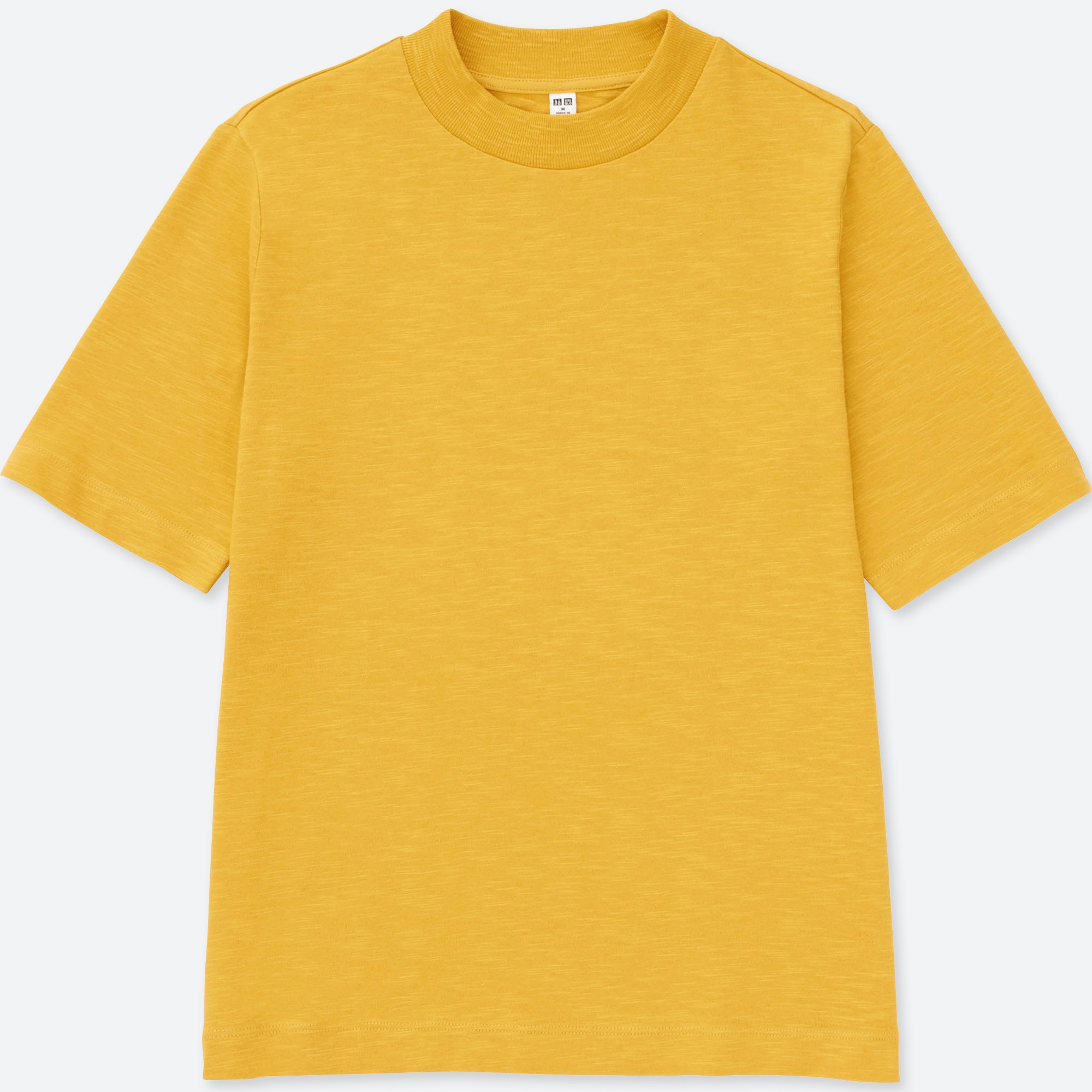 high neck t shirt yellow