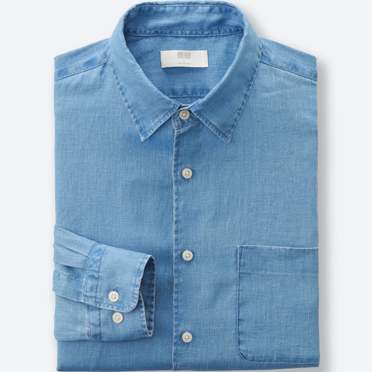 UNIQLO MEN Premium Linen Long Sleeve Shirt | StyleHint